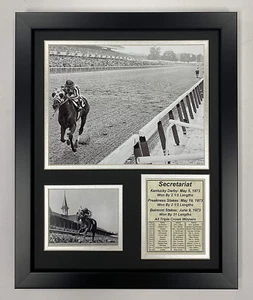 Secretariat 1973 Triple Corona Ganador Coleccionable | Collage fotográfico enmarcado Arte de pared - Imagen 1 de 3