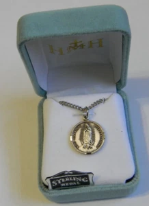 Religious HMH Sterling Our Lady of Guadalupe pendant medal necklace - Picture 1 of 4