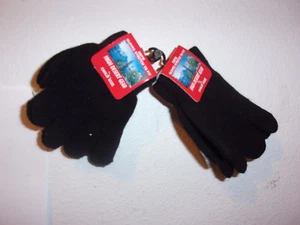 NEW HIGH DESERT GEAR 2 PAIRS OF CHILD'S COLD WEATHER STRETCH TO FIT BLACK GLOVES - Picture 1 of 4
