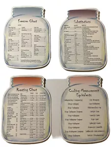 Kitchen Helper Magnets with Ingredient Measurements, Substitutions - Set of 4 - Picture 1 of 6