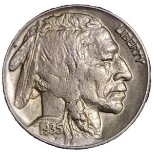 Uncirculated 1935-S San Francisco Mint Buffalo Nickel Cents USA 🇺🇸 - Picture 1 of 2