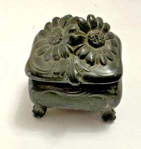 ART NOUVEAU PewterJewelry hinged casket box Daisies W B Mfg Co 305 - Picture 1 of 14