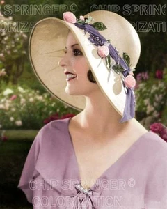 ZIEGFELD GIRL WEARING A LARGE HAT BORDER BEAUTIFUL COLOR PHOTO BY CHIP SPRINGER - Picture 1 of 1