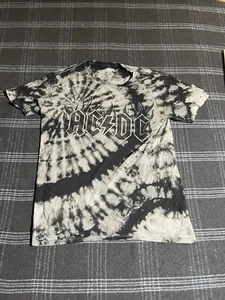NEW AC/DC Black & White Tie-Dye Shirt - Size S/P - Picture 1 of 6