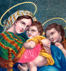 1870s Victorian Religious Image Mary, Baby Jesus & Angel F134