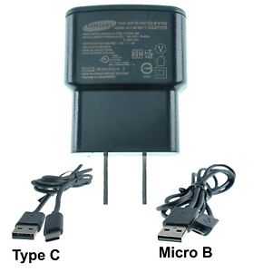 Original Samsung Charger 5V, 1A Black include 2 USB cables (Type-C and Micro-B)
