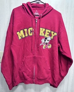 Mickey Mouse Zip Up Hoodie Red  Womens XL - Picture 1 of 8