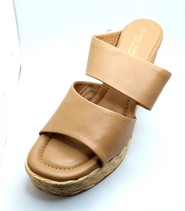 Andre Assous Pilar Platform Wedge Sandal Women Size 9M Tan - Picture 1 of 6