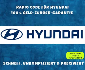 Hyundai Radio Code / Pin Code Getz, Santa Fe, Sonata, Tucson i20 i30 etc. - Bild 1 von 4