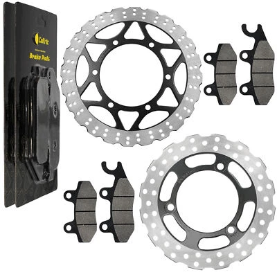 Front Rear Brake Disc Rotor W/ Pad For Kawasaki Ninja 250R EX250J 2008 2009-2012 - Imagen 1 de 4