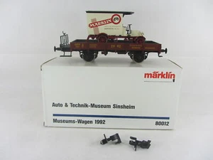 Märklin 80012 pista 1 vagón de museo 1992 vagón plano con camión como nuevo - Imagen 1 de 4