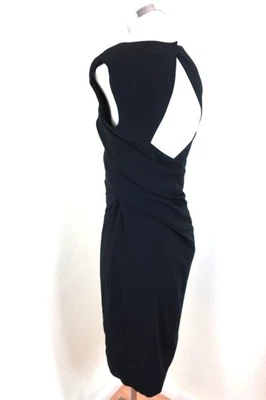 Vestido de seda GUCCI TOM FORD preto sem mangas bainha minimalista costas abertas pequeno 4 6 - Imagem 1 de 4