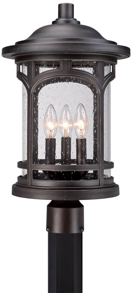 Quoizel MBH9011PN Marblehead 3 Light 19 Inch Palladian Bronze Outdoor Post Mount