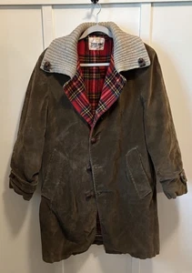 Vintage ZERO KING Corduroy Coat Plaid Wool Lining Men's Size 44 Made In USA - Picture 1 of 12