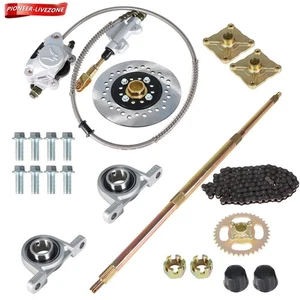 Kit de eje trasero vivo Go Kart sin usar conjunto de frenos piñón y buje buje triciclo de deriva - Imagen 1 de 11