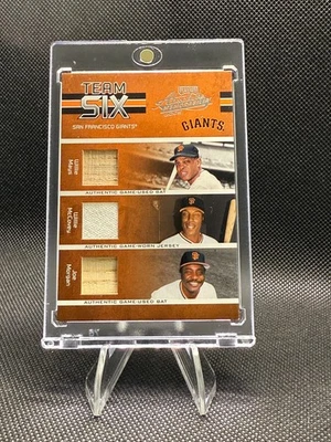 2005 Donruss Playoff Absolute Memorabilia Willie Mays / Willie McCovey / JT Snow - Image 1 of 2