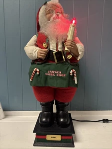Vtg 1995 Holiday Creations Santas Workshop Lighted Animated Motion Figure WORKS - Picture 1 of 7