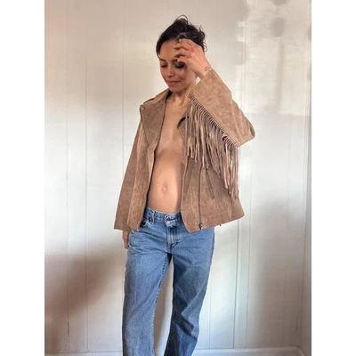 Abrigo con flecos de cuero para mujer talla 14 de ASOS Foto 1 de 4