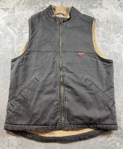 Wolverine Work Vest Black Sherpa Lined Men’s Large Canvas Outdoor Utility - Picture 1 of 6