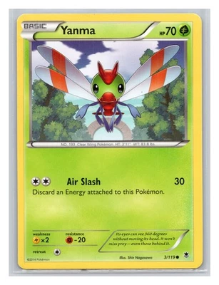 Pokémon TCG Yanma 3/119 XY - Phantom Forces Normal LP - Image 1 of 2