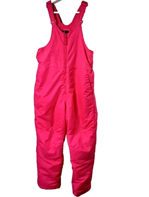 Hot Pink Bib Overalls Size L  Ski Snow Board Pockets Wind & Moisture Resistant - Image 1 of 4