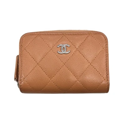CHANEL Matelasse Coco Mark Zippy Coin Purse Quilted Calfskin Brown AP3050 - Image 1 of 4