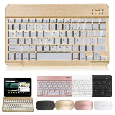 10" Wireless Backlit Keyboard With Mouse For iPad iOS Android Windows Tablet - Image 1 of 4