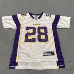 NFL Minnesota Vikings #28 Peterson Jersey Juvenil Mediano 10/12 Malla Blanca - Imagen 1 de 11