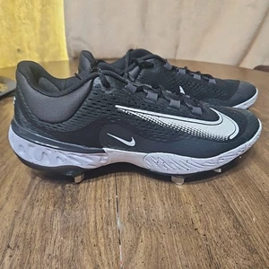 Size 11.5 Men Nike Alpha Huarache Elite 4 Low Baseball Cleats Black DJ6521-003 - Picture 1 of 10
