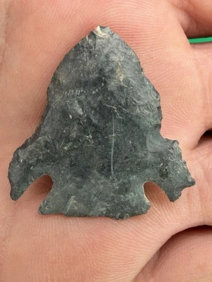 Authentic Pennsylvania Indian Artifact Archaic Basal Notch Point Arrowhead Ohio - Image 1 of 4