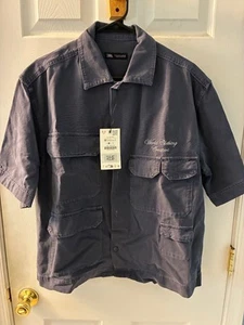 NEW Mens Zara Short Sleeved Button Down Shirt - Size M - Picture 1 of 4