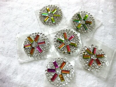 15 Applikationen zum Aufbügeln,Hotfix Strass Bügelbild, rund, ca.22mm   BB43E - Bild 1 von 4