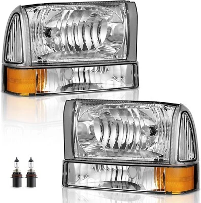 WEELMOTO Headlights For 1999-2004 Ford F250 F350 F450 Super Duty 00-04 Excursion - Image 1 of 4