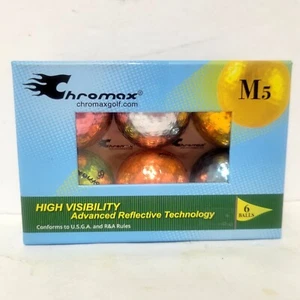 Chromax M5 Golf Balls Assorted Multi-Colors 6 Pack High Visibility Advanced Tech - Picture 1 of 4