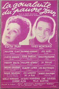 LA GOUALANTE DU PAUVRE JEAN/EDITH PIAF/MONTAND/MONNOT/PARTITION ORIGINALE/1954 - Bild 1 von 3