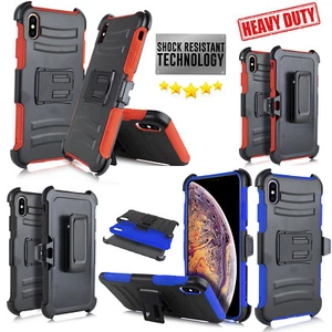 for iPhone XS MAX 2018 6.5" Swivel Belt Clip Holster Heavy Duty Dual Armor Case - Photo 1 sur 19
