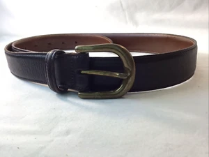 Burberry Herren Ledergürtel dunkelbraun 38" strukturiertes Muschelleder Messingschnalle - Bild 1 von 9