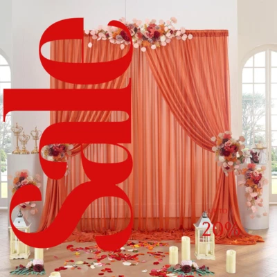 2 PANELS Chiffon Backdrop Curtains Drapes Sheer Chiffon Fabric Photography - Image 1 of 3