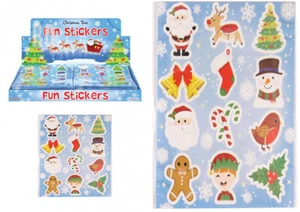 120 WEIHNACHTSAUFKLEBER Weihnachtsmann Schneemann Candy Stick Strumpf Füller Partytüte🎄 - Bild 1 von 7
