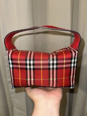 Bolso de mano Burberry Mini rojo a cuadros Nova Foto 1 de 4
