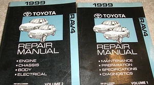 1999 Toyota RAV4 Rav 4 Servicio Tienda Reparación Taller Manual Set OEM Fábrica - Imagen 1 de 2