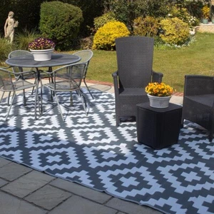 Outdoor Rug for Indoor, Outdoor and Camping - Grey 12ft x 9ft (360cm x 270cm) - Picture 1 of 18