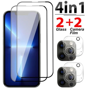 For iPhone 13 Pro Max 12 Pro 11 Full Tempered Glass Screen Camera Protector - Picture 1 of 20