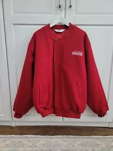 Vintage 80er Coca Cola Jacke Bomber Letterman XL Wolle RAR DSL Made In England - Bild 1 von 17