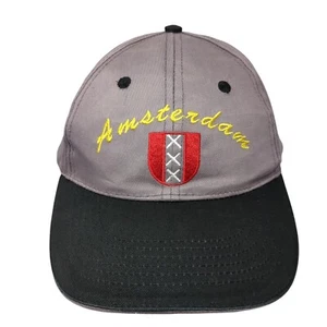 Amsterdam Holland Slideback Hat Gray Size 59cm Adjustable Embroidered Cotton - Picture 1 of 8