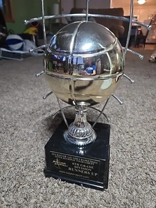 Basketball Trophy Annual Basketball Tournament Gold Ball With NET -  16”Tall - Picture 1 of 8