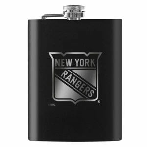 NEW YORK RANGERS FLASK ~ 8oz. STAINLESS STEEL LASER ENGRAVED - Picture 1 of 1