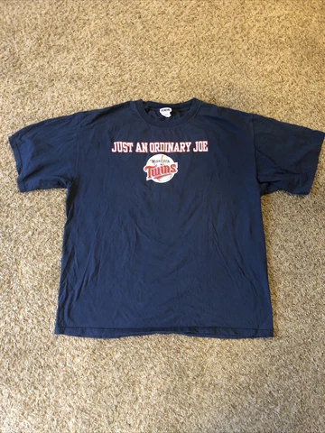Vtg Joe Mauer T Shirt Just An Ordinary Joe Size Men’s XL Blue Minnesota Twins Cover