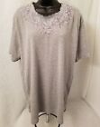 Remember Me Shirt Top Blouse Size M Womens Gray Floral
