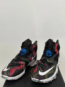 Nike Mens LeBron 13 BHM Shoes 14 White Black Abstract Basketball 828377-910 - Picture 1 of 7
